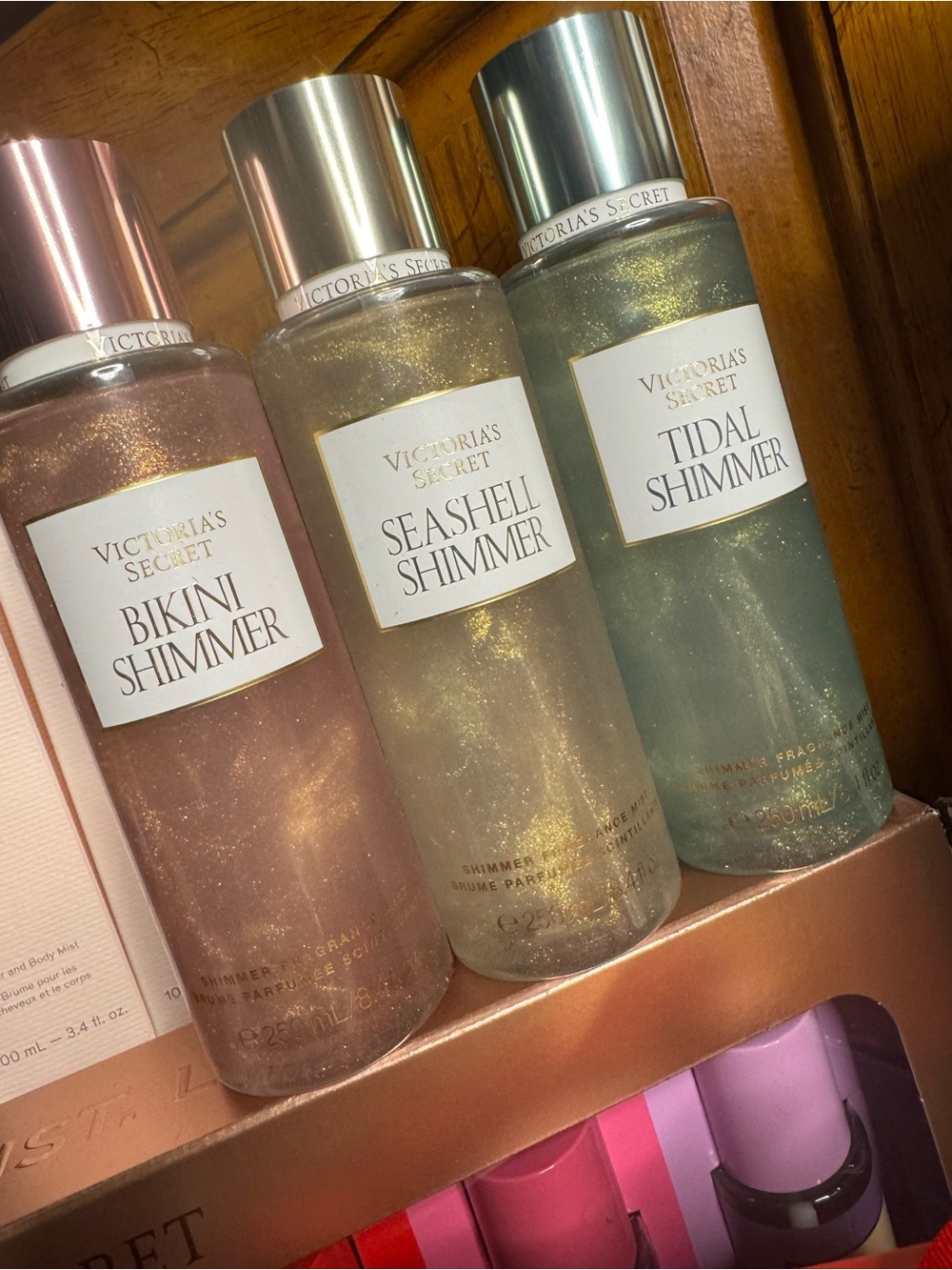 Victoria's Secret Shimmer Body Mist Trio - Bikini, Seashell, Tidal